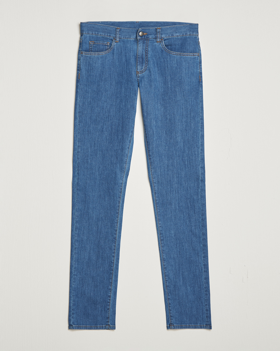 Hombres | Vaqueros | Canali | Slim Fit 5-Pocket Jeans Blue Wash