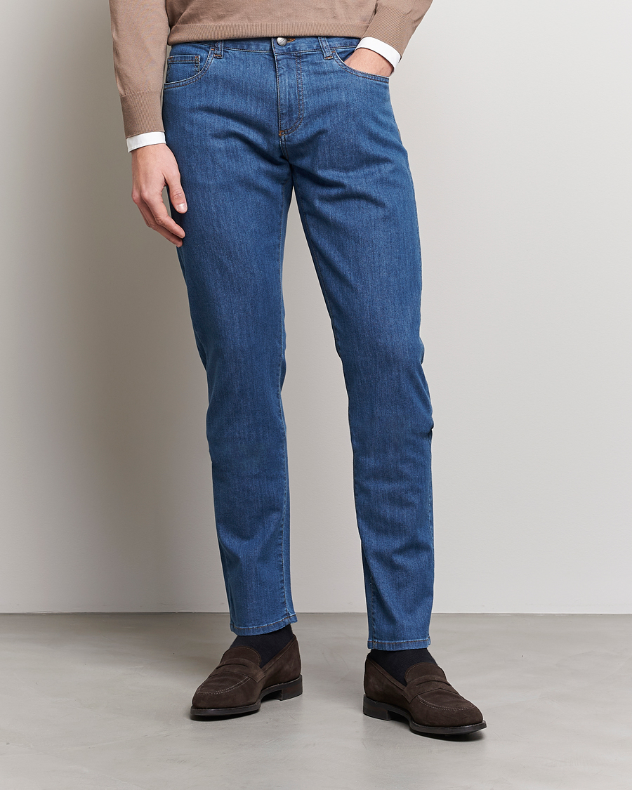 Hombres | Vaqueros | Canali | Slim Fit 5-Pocket Jeans Blue Wash