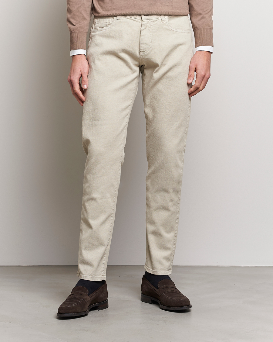 Hombres | Pantalones | Canali | Slim Fit 5-Pocket Pants Beige