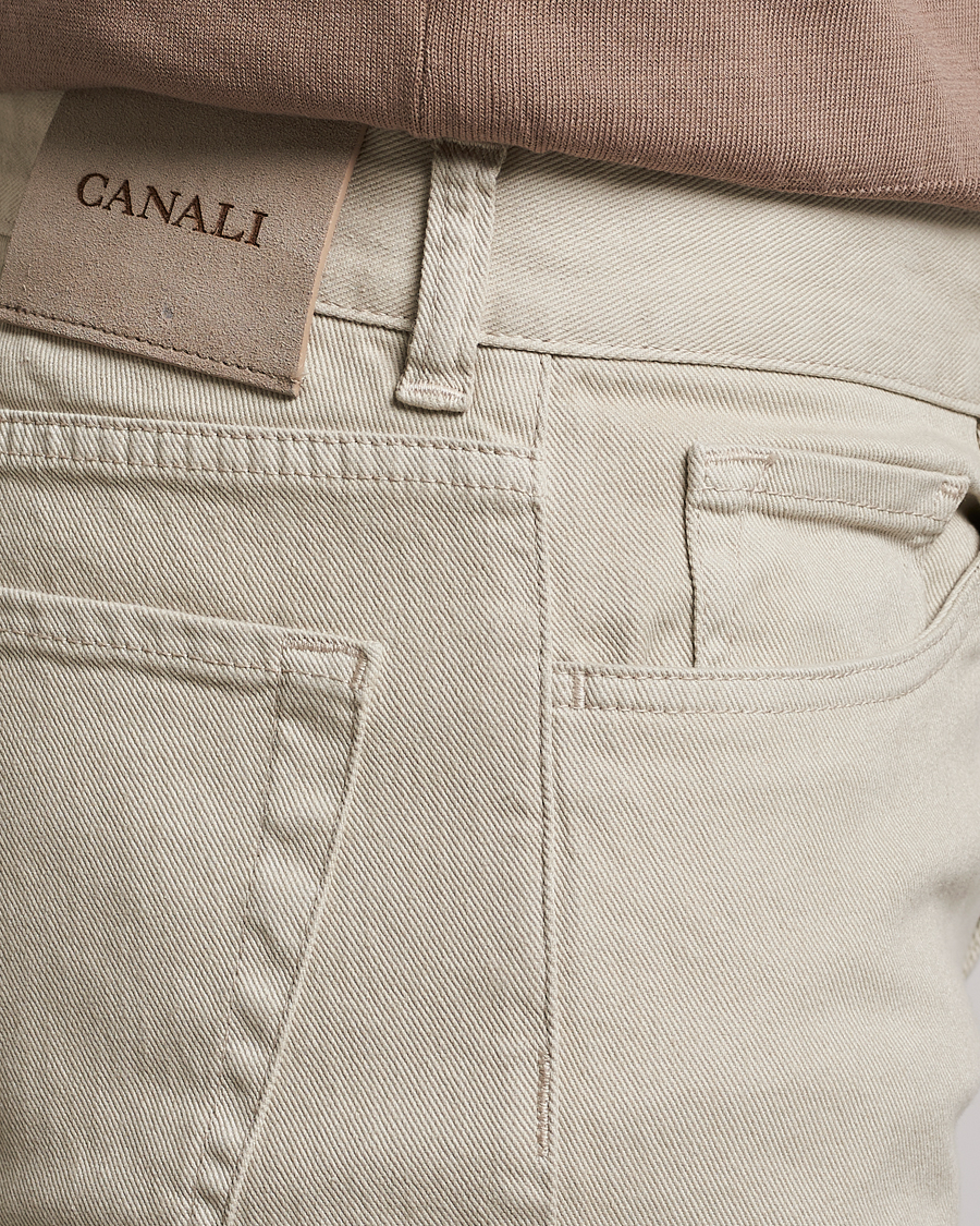 Hombres | Pantalones | Canali | Slim Fit 5-Pocket Pants Beige