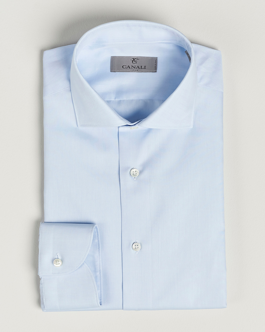 Hombres | Camisas | Canali | Slim Fit Cotton Shirt Light Blue
