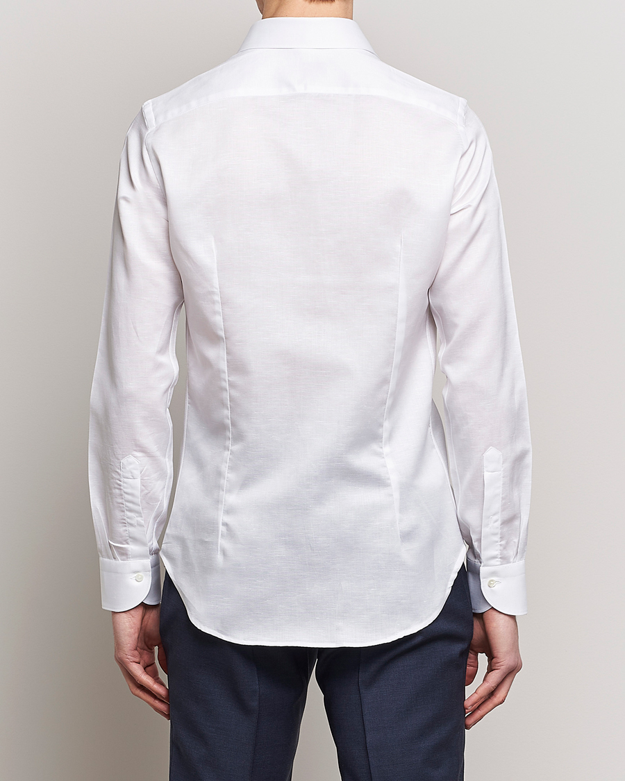 Hombres | Camisas | Canali | Slim Fit Linen Shirt White
