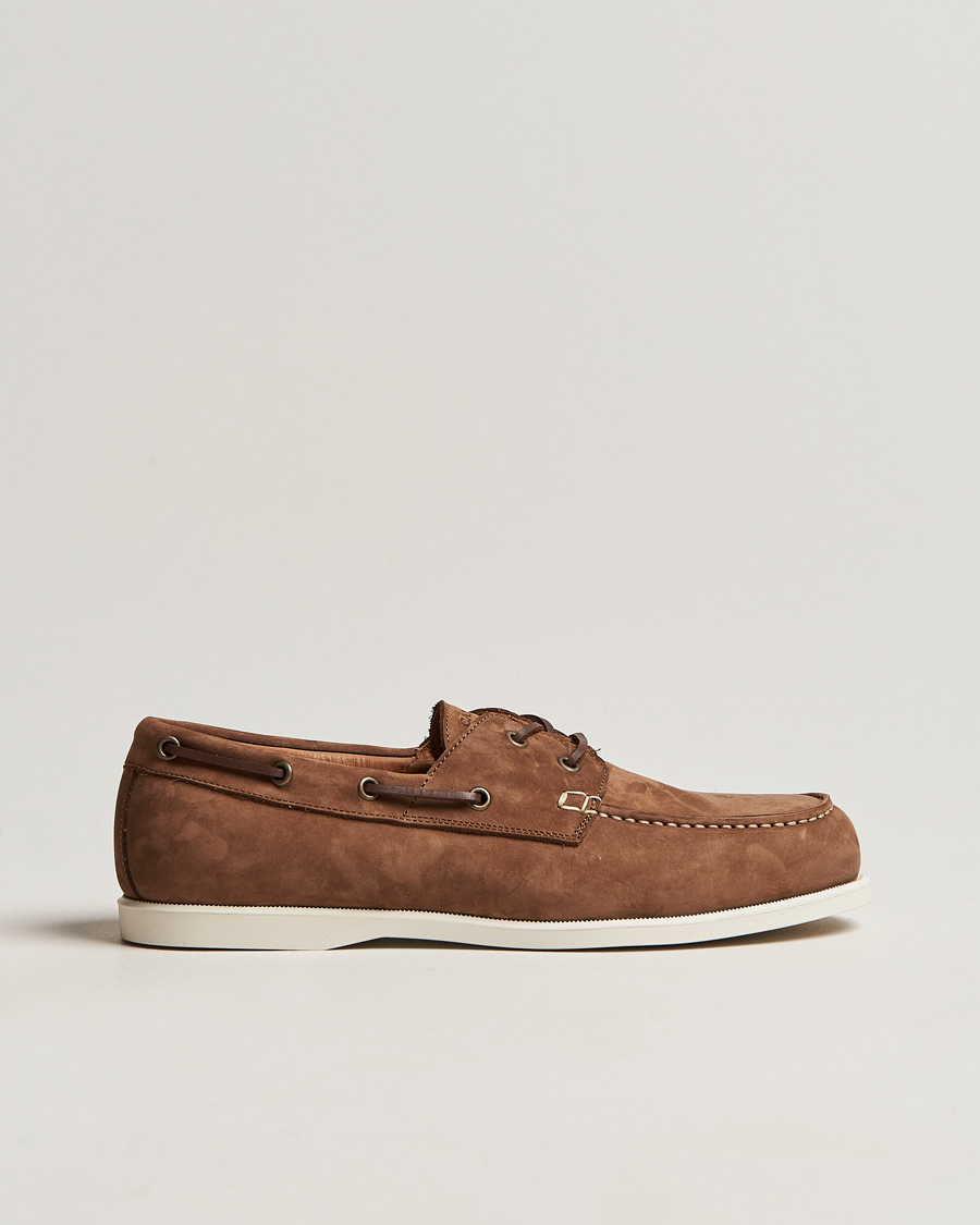 Hombres | Canali Boat Shoes Dark Brown Nubuck | Canali | Boat Shoes Dark Brown Nubuck