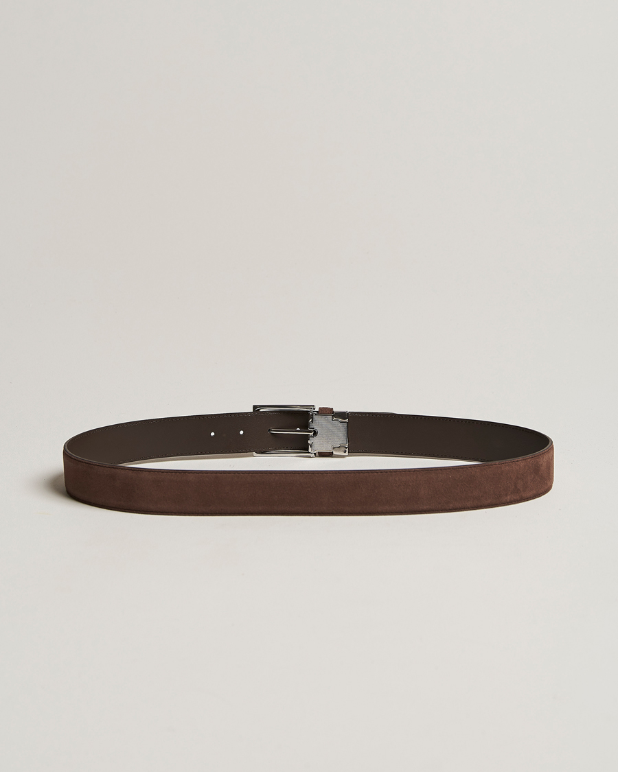 Hombres | Canali Classic Belt Dark Brown Suede | Canali | Classic Belt Dark Brown Suede