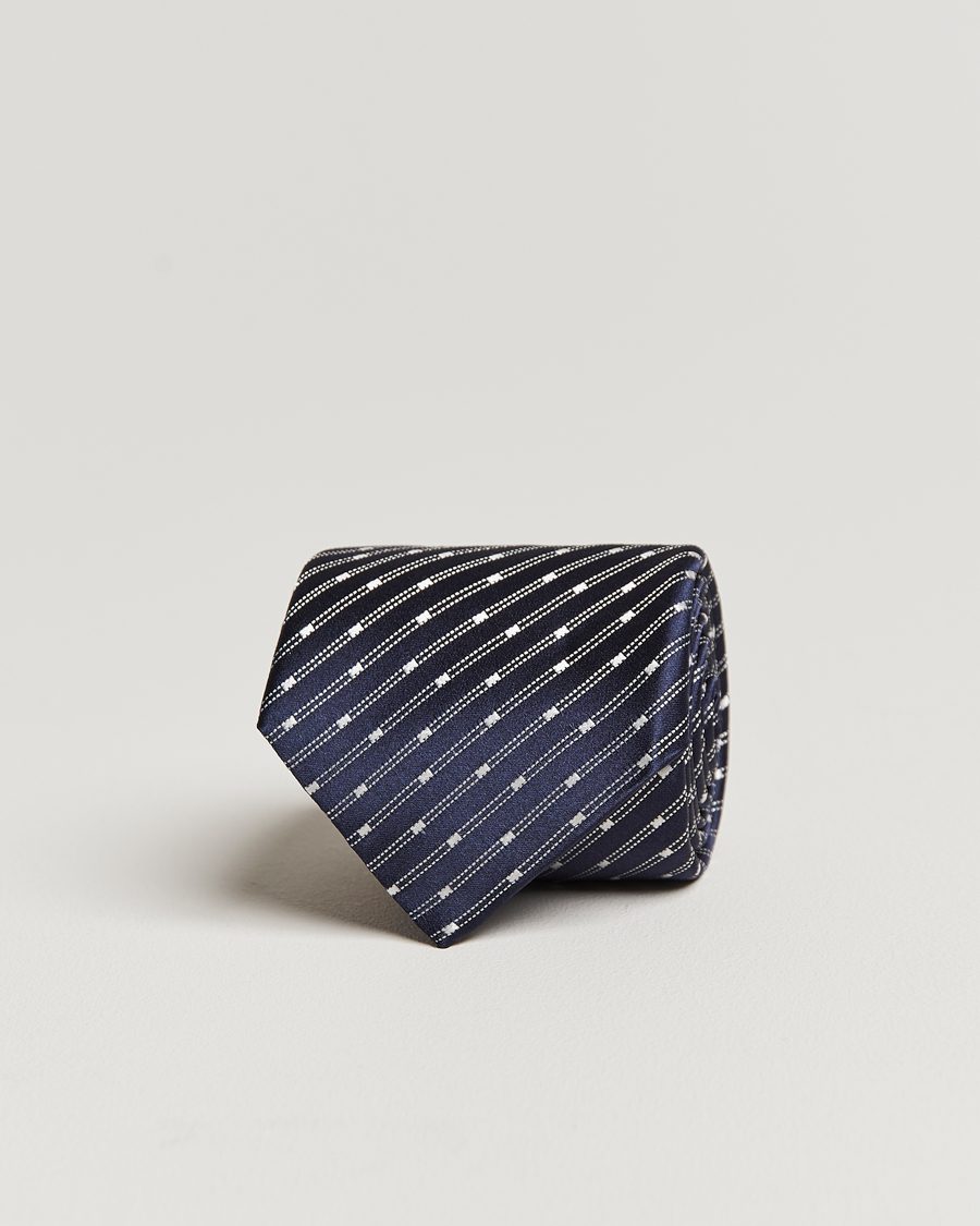 Hombres | Canali Micro Jacquard Silk Tie Navy | Canali | Micro Jacquard Silk Tie Navy