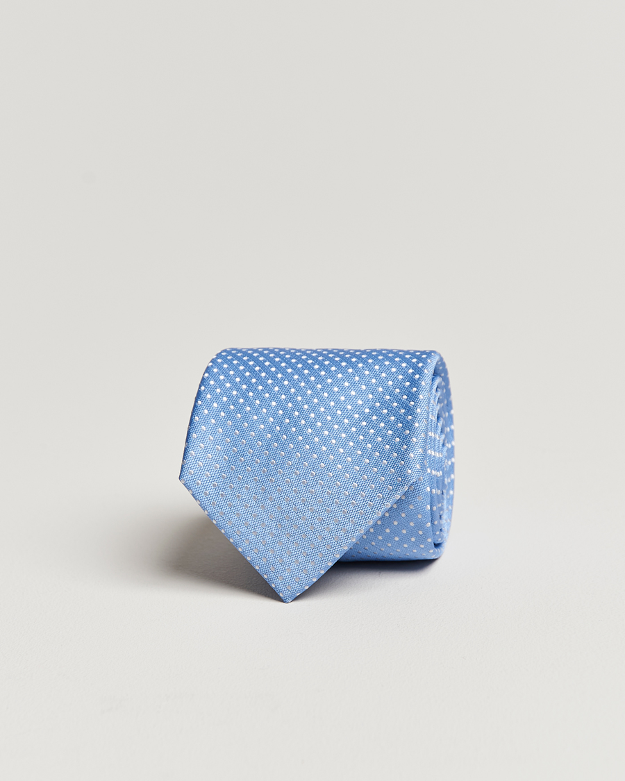 Hombres | Canali Micro Dot Silk Tie Light Blue | Canali | Micro Dot Silk Tie Light Blue