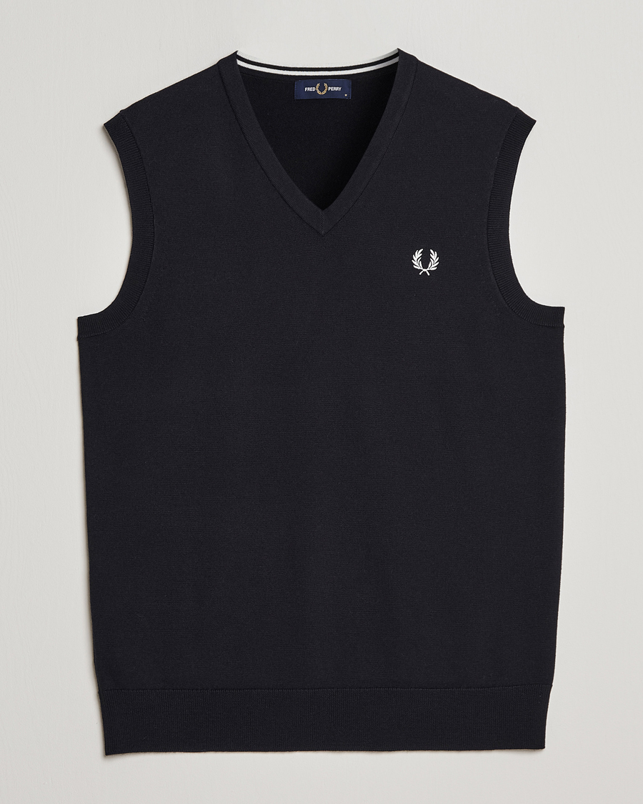 Hombres | Jerséis y prendas de punto | Fred Perry | Classic V-Neck Tank Black