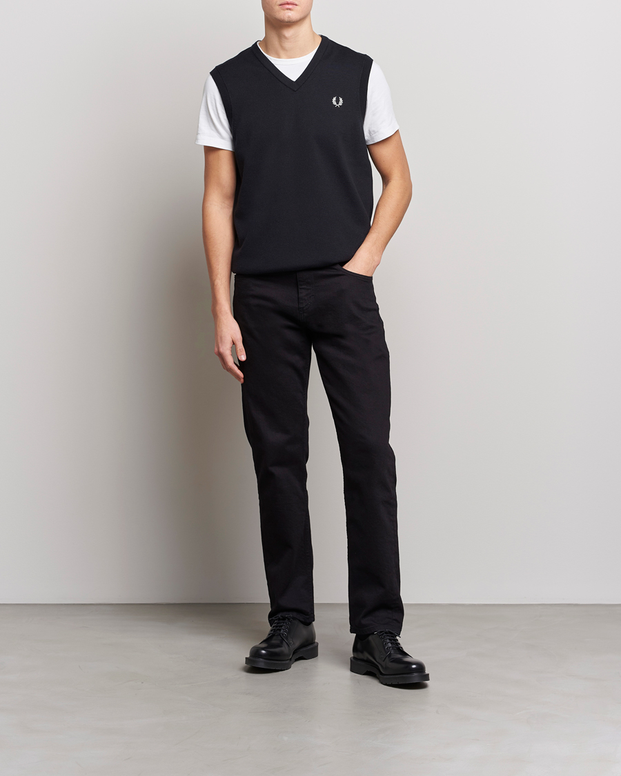 Hombres | Jerséis y prendas de punto | Fred Perry | Classic V-Neck Tank Black