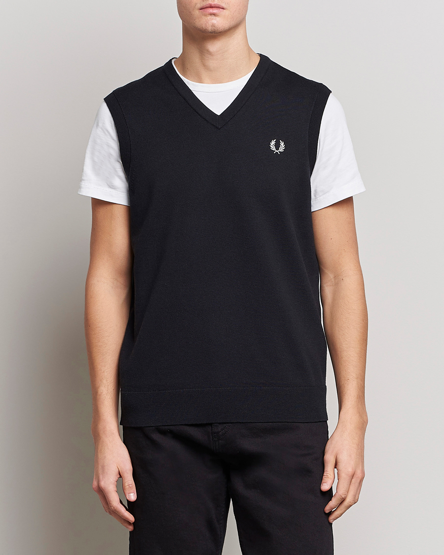 Hombres | Jerséis y prendas de punto | Fred Perry | Classic V-Neck Tank Black