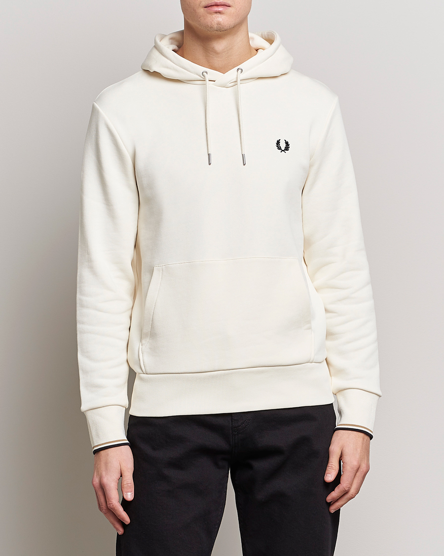 Hombres | Jerséis y prendas de punto | Fred Perry | Tipped Hooded Sweatshirt Ecru