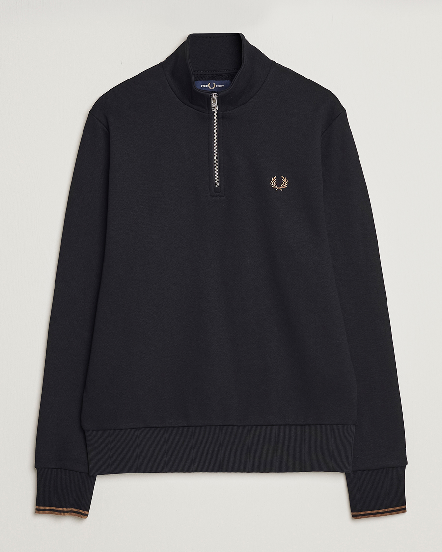 Hombres | Jerséis y prendas de punto | Fred Perry | Half Zip Sweatshirt Black