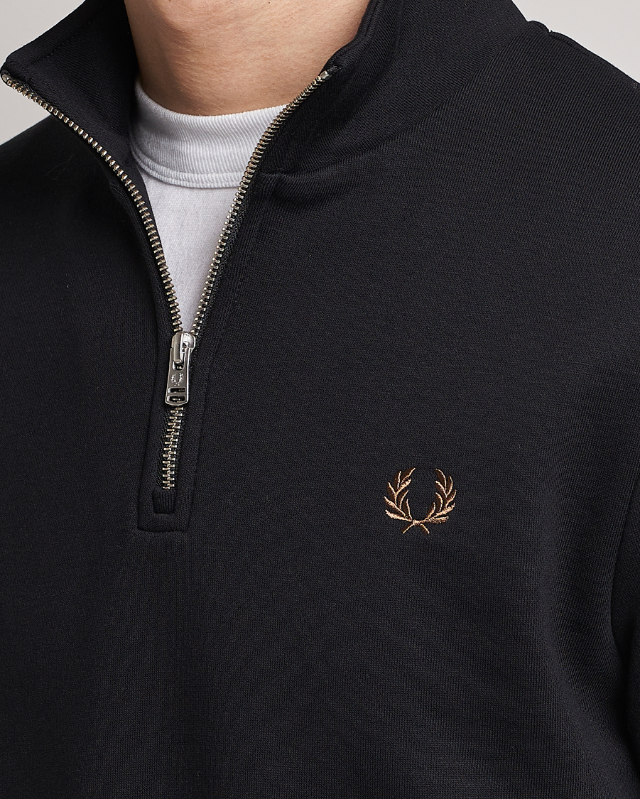 Hombres | Jerséis y prendas de punto | Fred Perry | Half Zip Sweatshirt Black