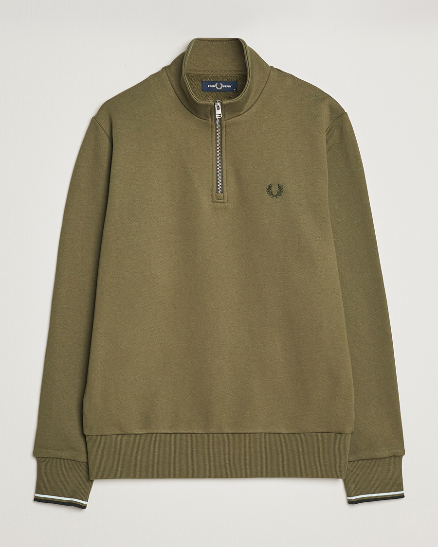 Hombres | Jerséis y prendas de punto | Fred Perry | Half Zip Sweatshirt Uniform Green