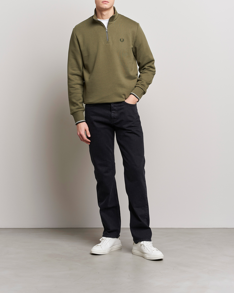 Hombres | Jerséis y prendas de punto | Fred Perry | Half Zip Sweatshirt Uniform Green