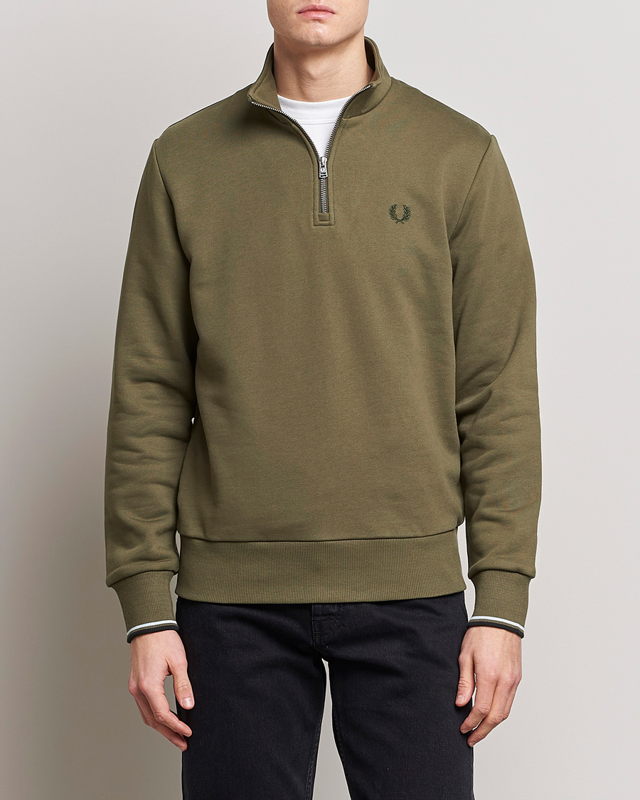 Hombres | Jerséis y prendas de punto | Fred Perry | Half Zip Sweatshirt Uniform Green