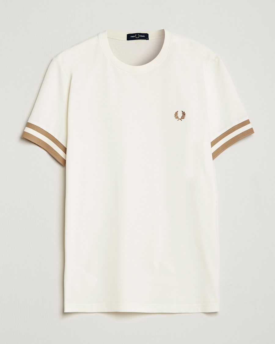 Hombres | Camisetas | Fred Perry | Boled Tipped Pique T-Shirt Ecru