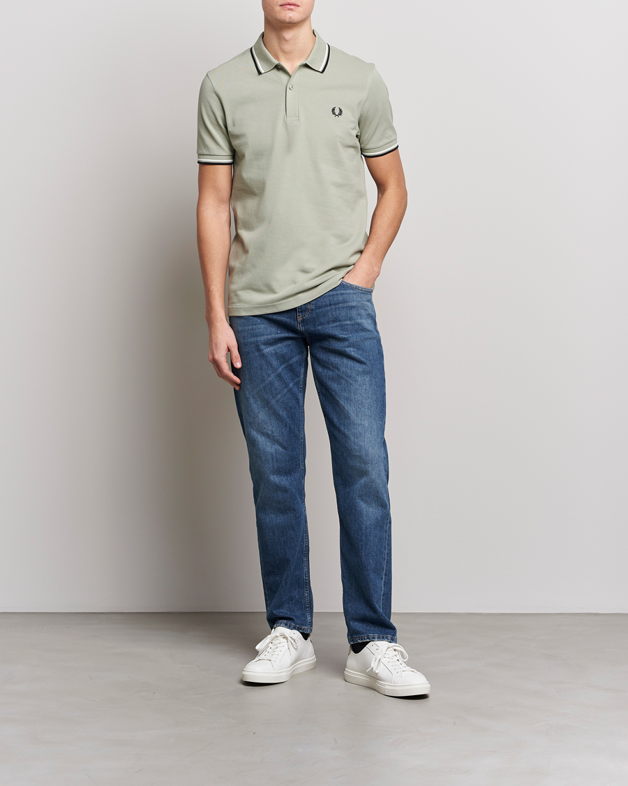 Hombres | Polos | Fred Perry | Twin Tipped Polo Shirt Sea Gras