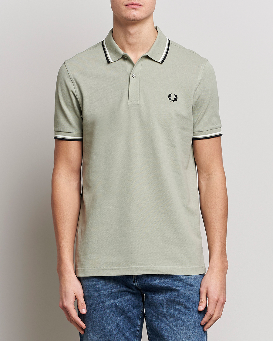 Hombres | Polos | Fred Perry | Twin Tipped Polo Shirt Sea Gras