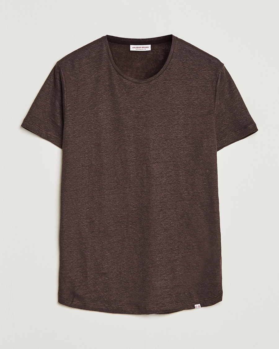 Hombres | Camisetas | Orlebar Brown | OB Linen Crew Neck Tee Truffle