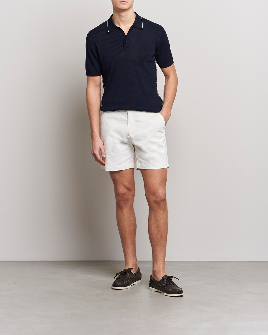 Hombres | Polos | Orlebar Brown | Maranon Organic Cotton Rib Tipping Polo Night Iris