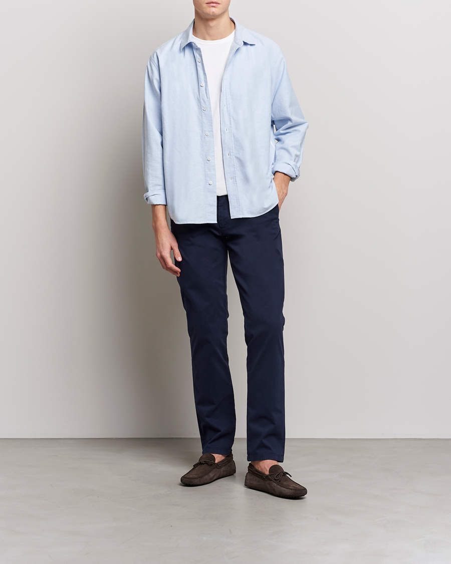 Hombres | Camisas | Orlebar Brown | Grasmoor Relaxed Fit Tape Rim Shirt Serenity Blue