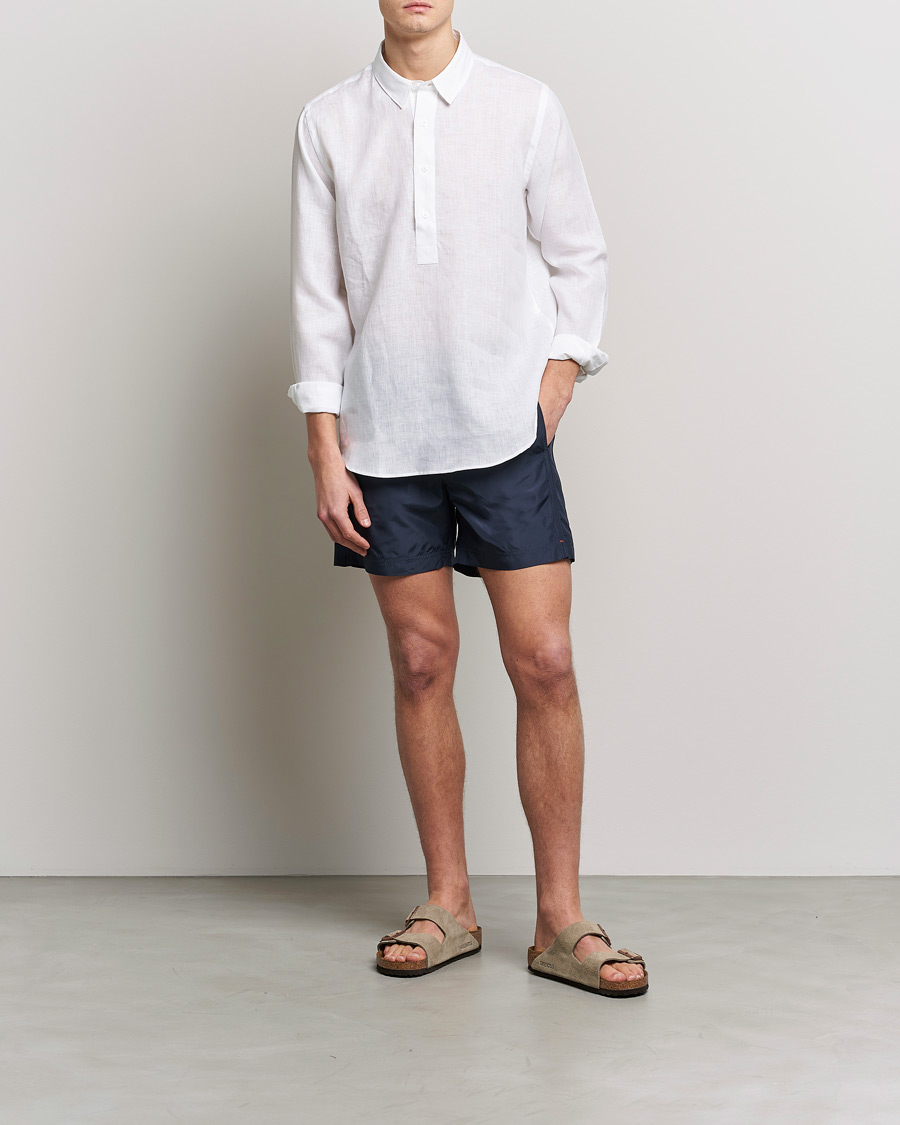 Hombres | Camisas | Orlebar Brown | Percy Smart Linen Shirt White