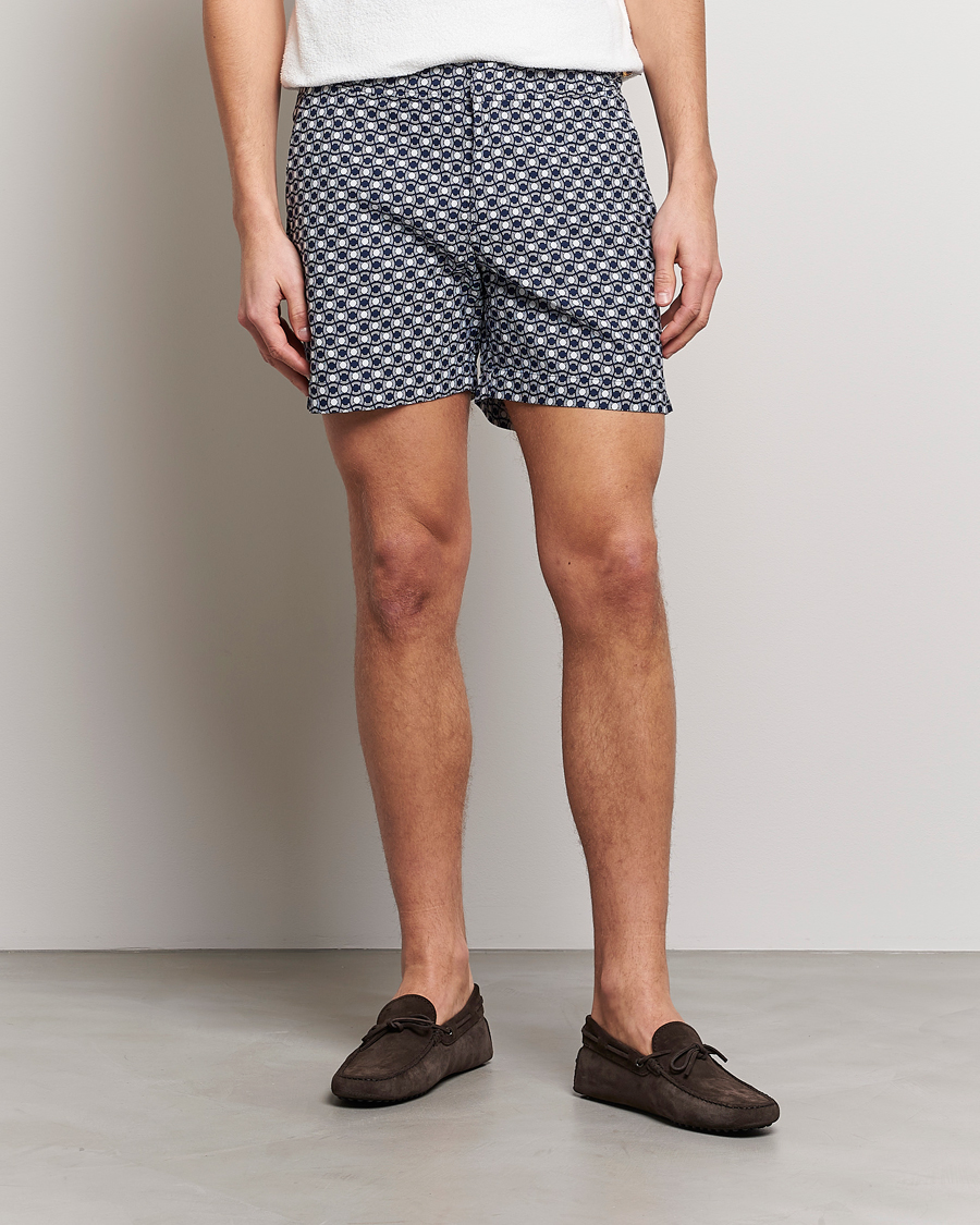Hombres | Bañadores | Orlebar Brown | Bulldog Tela Jacquard Swimshorts Night Iris