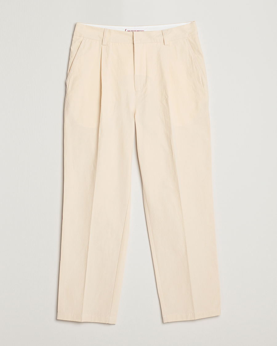 Hombres | Pantalones | Orlebar Brown | Beckworth Pleated Cotton Trousers Pebble