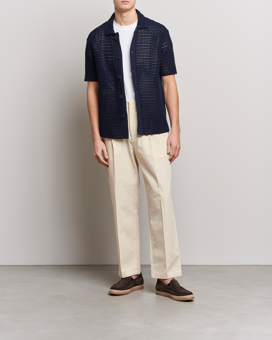 Hombres | Pantalones | Orlebar Brown | Beckworth Pleated Cotton Trousers Pebble