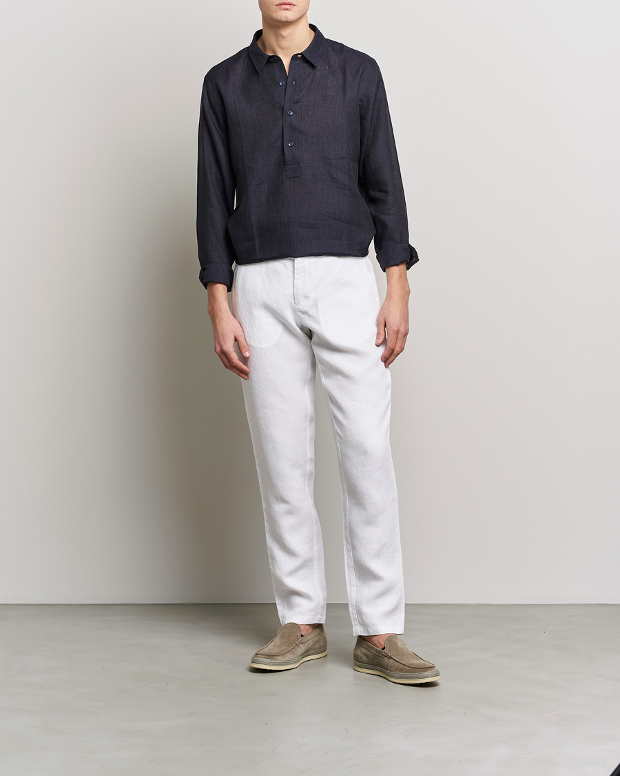 Hombres | Pantalones | Orlebar Brown | Griffon Linen Trousers White