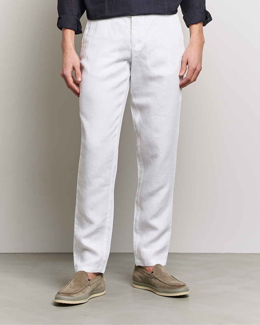 Hombres | Pantalones | Orlebar Brown | Griffon Linen Trousers White
