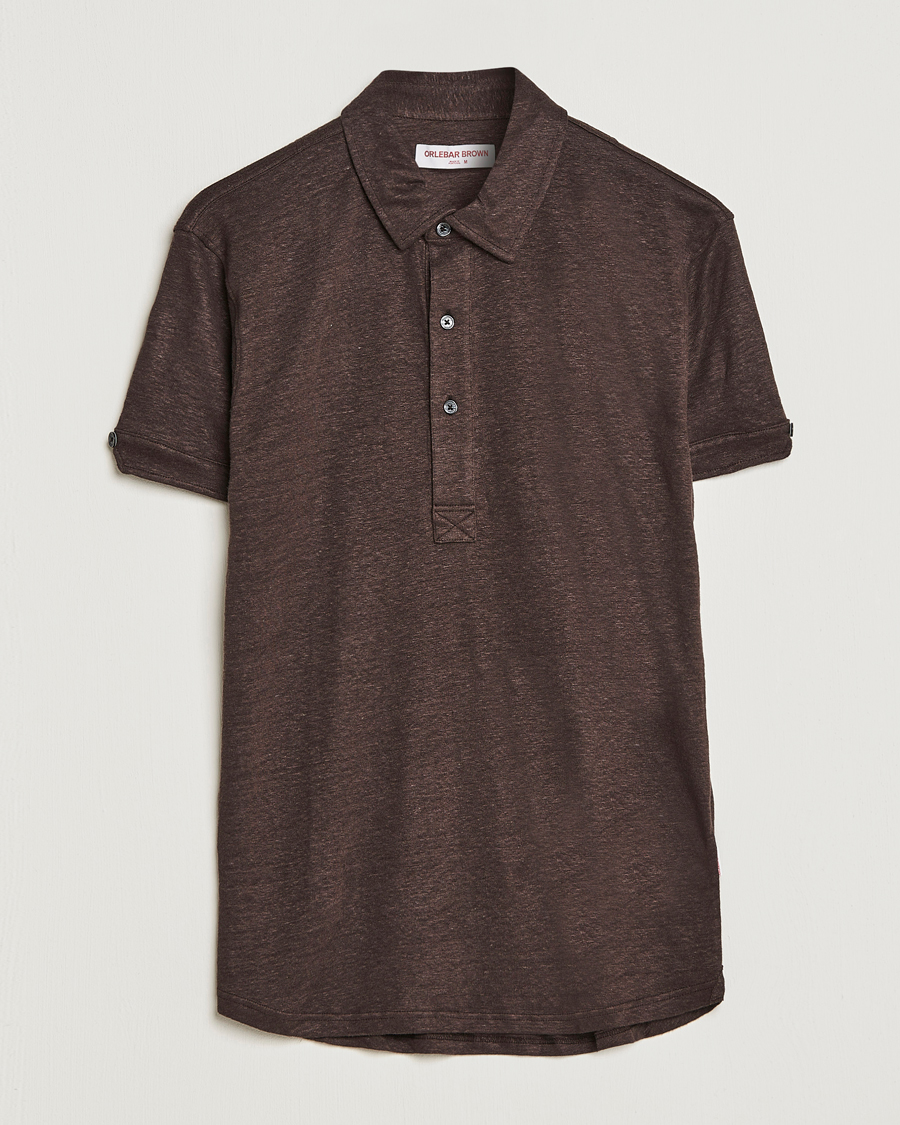 Hombres | Polos | Orlebar Brown | Sebastian Linen Polo Truffle