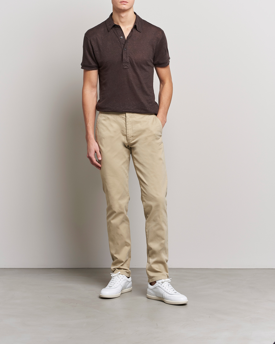 Hombres | Polos | Orlebar Brown | Sebastian Linen Polo Truffle