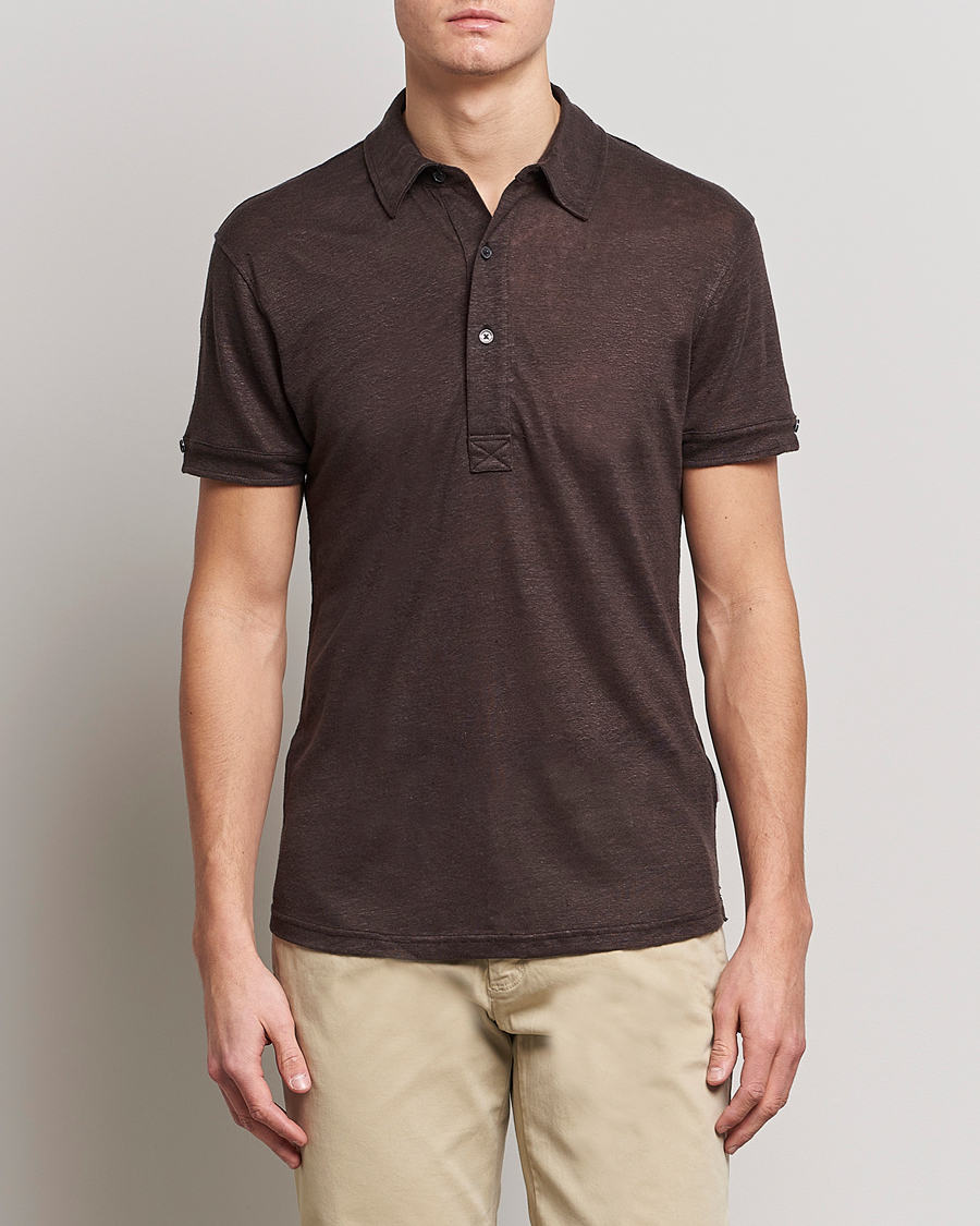 Hombres | Polos | Orlebar Brown | Sebastian Linen Polo Truffle