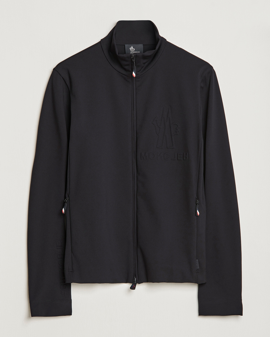 Hombres | Jerséis y prendas de punto | Moncler Grenoble | Embossed Full Zip Cardigan Black
