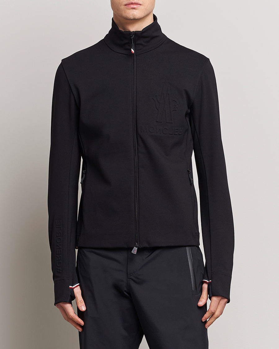 Hombres | Jerséis y prendas de punto | Moncler Grenoble | Embossed Full Zip Cardigan Black