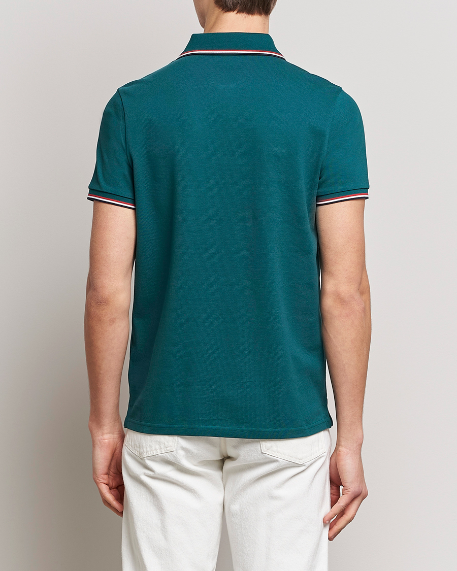 Hombres | Polos | Moncler | Contrast Rib Polo Bottle Green