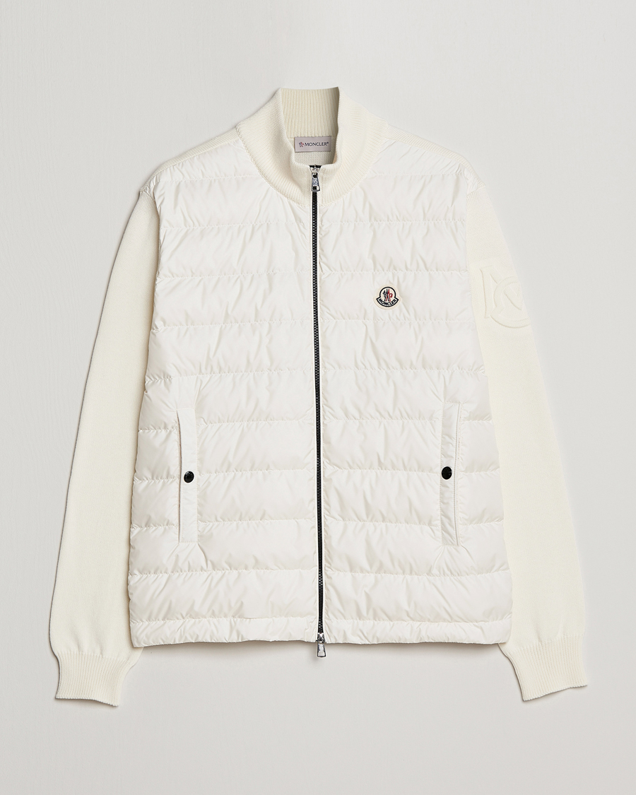 Hombres | Jerséis y prendas de punto | Moncler | Zip Padded Cardigan Off White