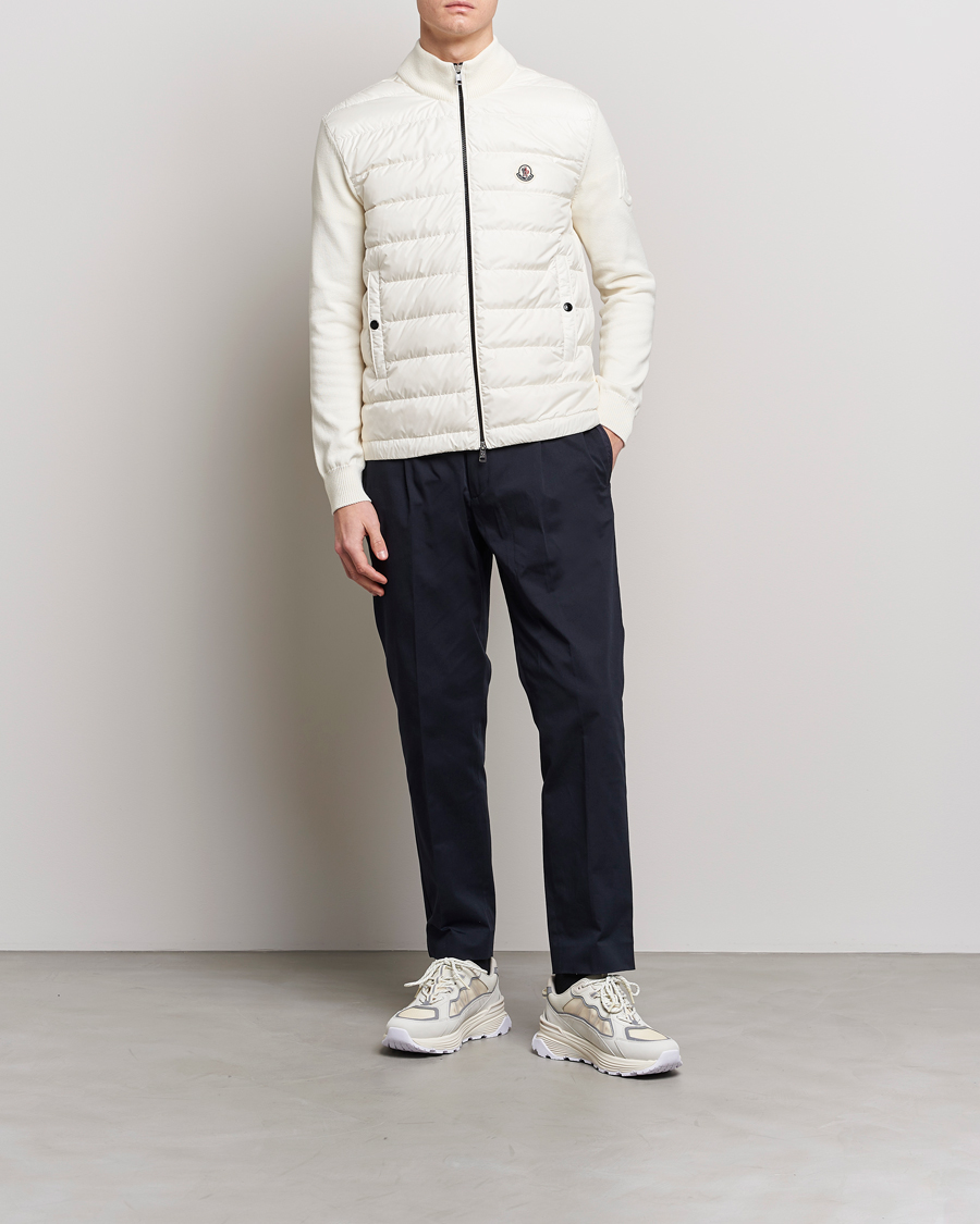 Hombres | Jerséis y prendas de punto | Moncler | Zip Padded Cardigan Off White