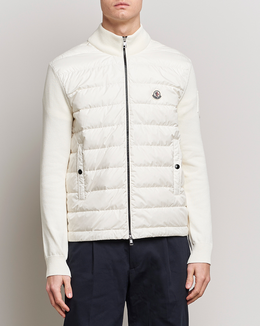 Hombres | Jerséis y prendas de punto | Moncler | Zip Padded Cardigan Off White