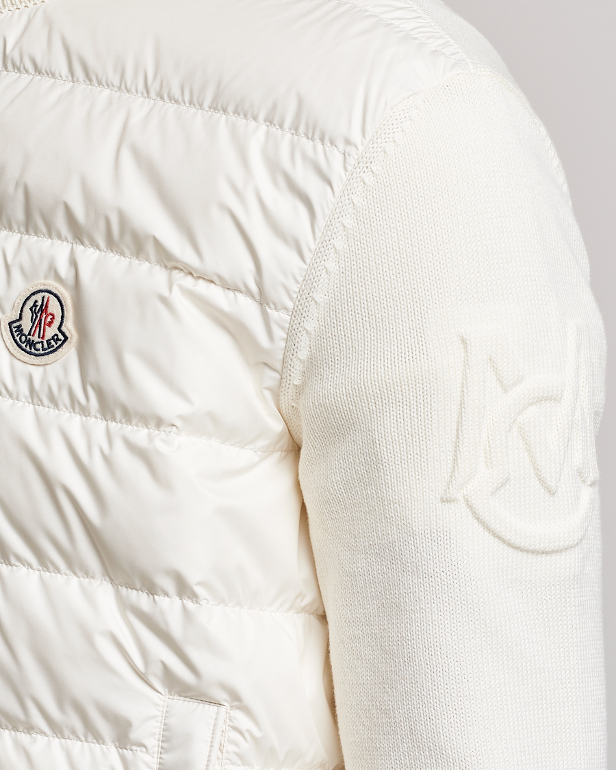 Hombres | Jerséis y prendas de punto | Moncler | Zip Padded Cardigan Off White
