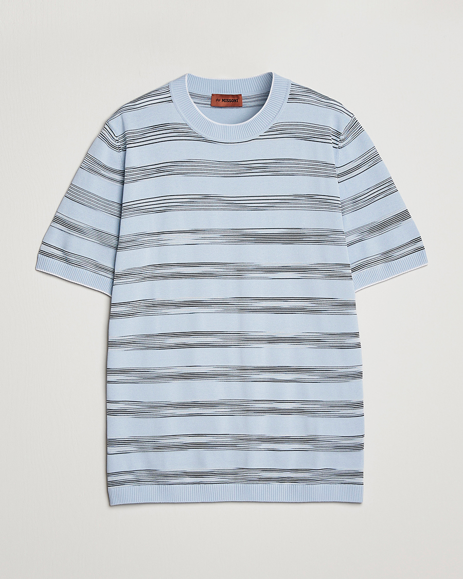 Hombres | Camisetas | Missoni | Knitted Space Dye T-Shirt Light Blue