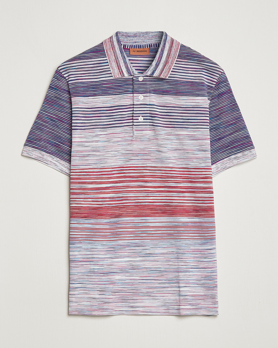 Hombres | Polos | Missoni | Short Sleeve Space Dye Polo Navy/Light Blue