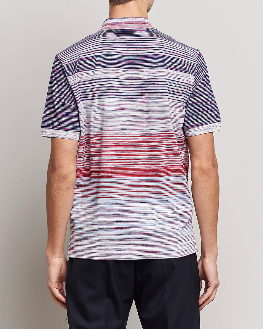 Hombres | Polos | Missoni | Short Sleeve Space Dye Polo Navy/Light Blue