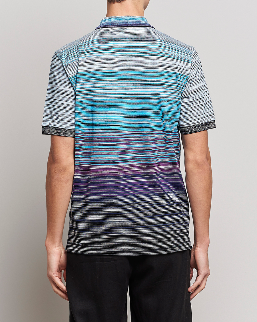Hombres | Polos | Missoni | Short Sleeve Space Dye Polo Navy/Violet