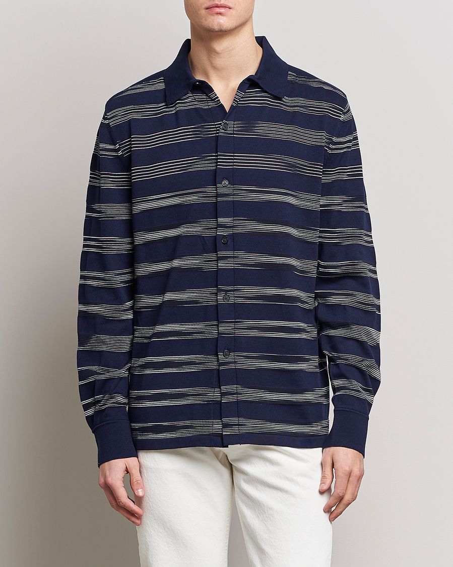 Hombres | Camisas | Missoni | Space Dye Knitted Shirt Black/Navy