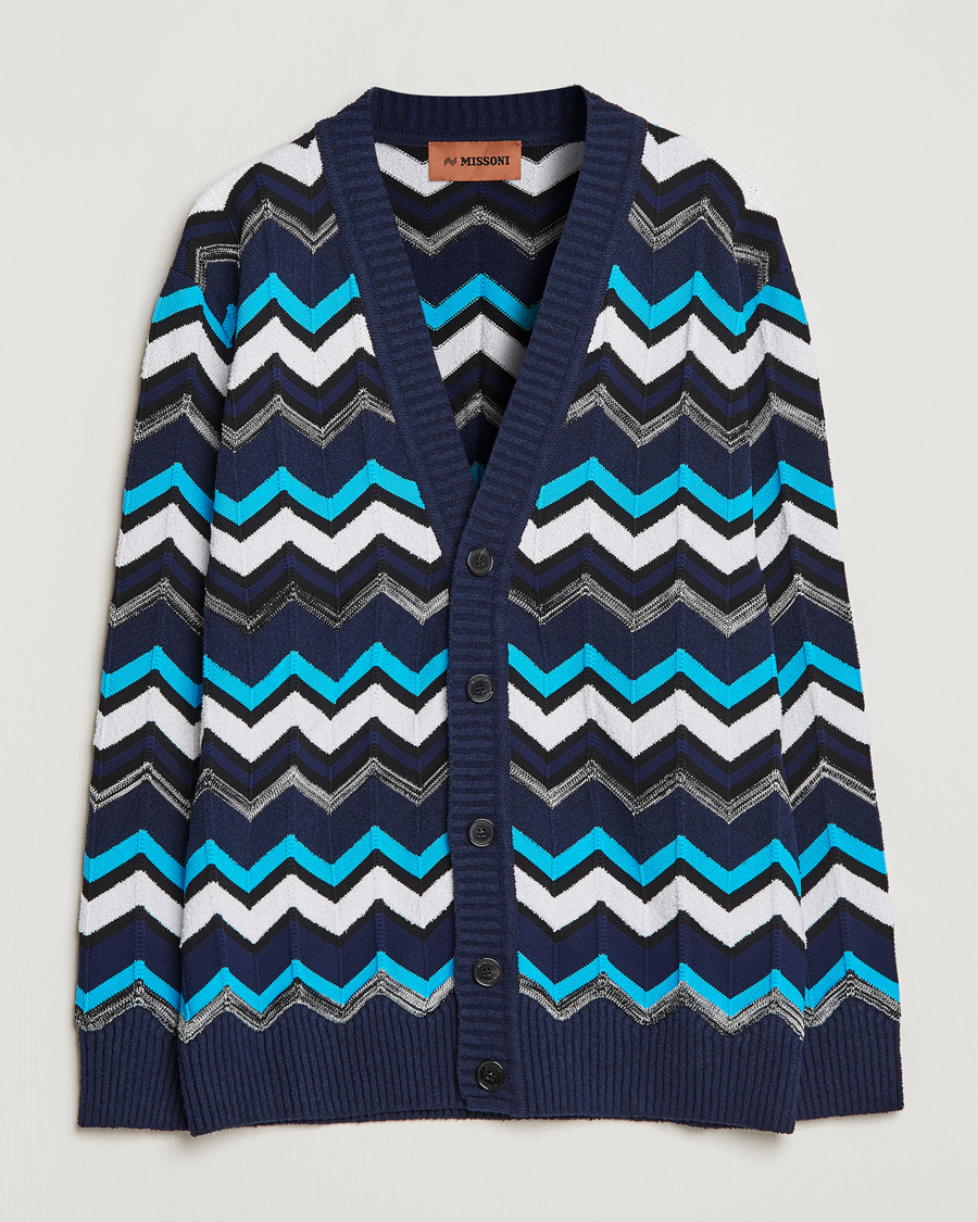 Hombres | Jerséis y prendas de punto | Missoni | Maxi Cardigan Navy/White