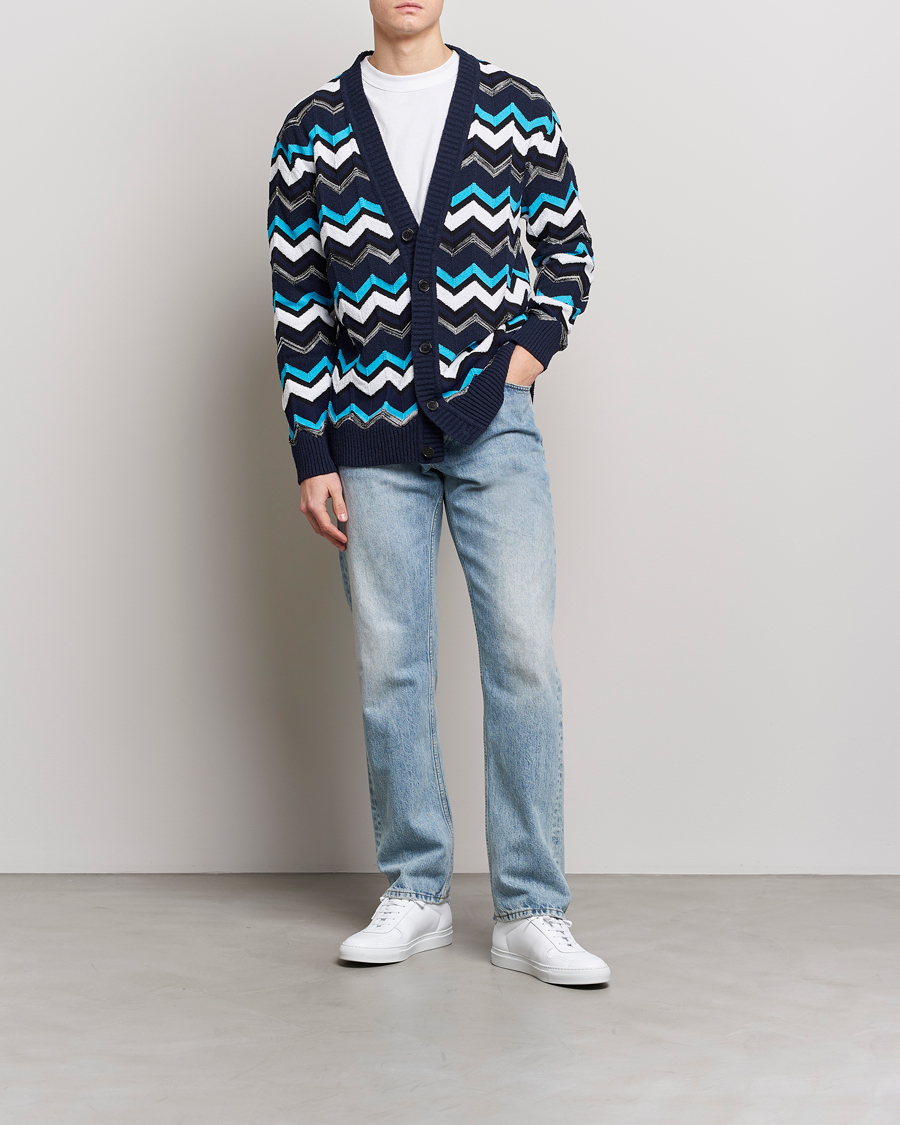 Hombres | Jerséis y prendas de punto | Missoni | Maxi Cardigan Navy/White