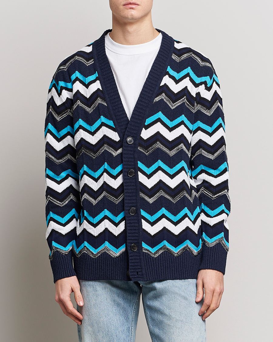 Hombres | Jerséis y prendas de punto | Missoni | Maxi Cardigan Navy/White