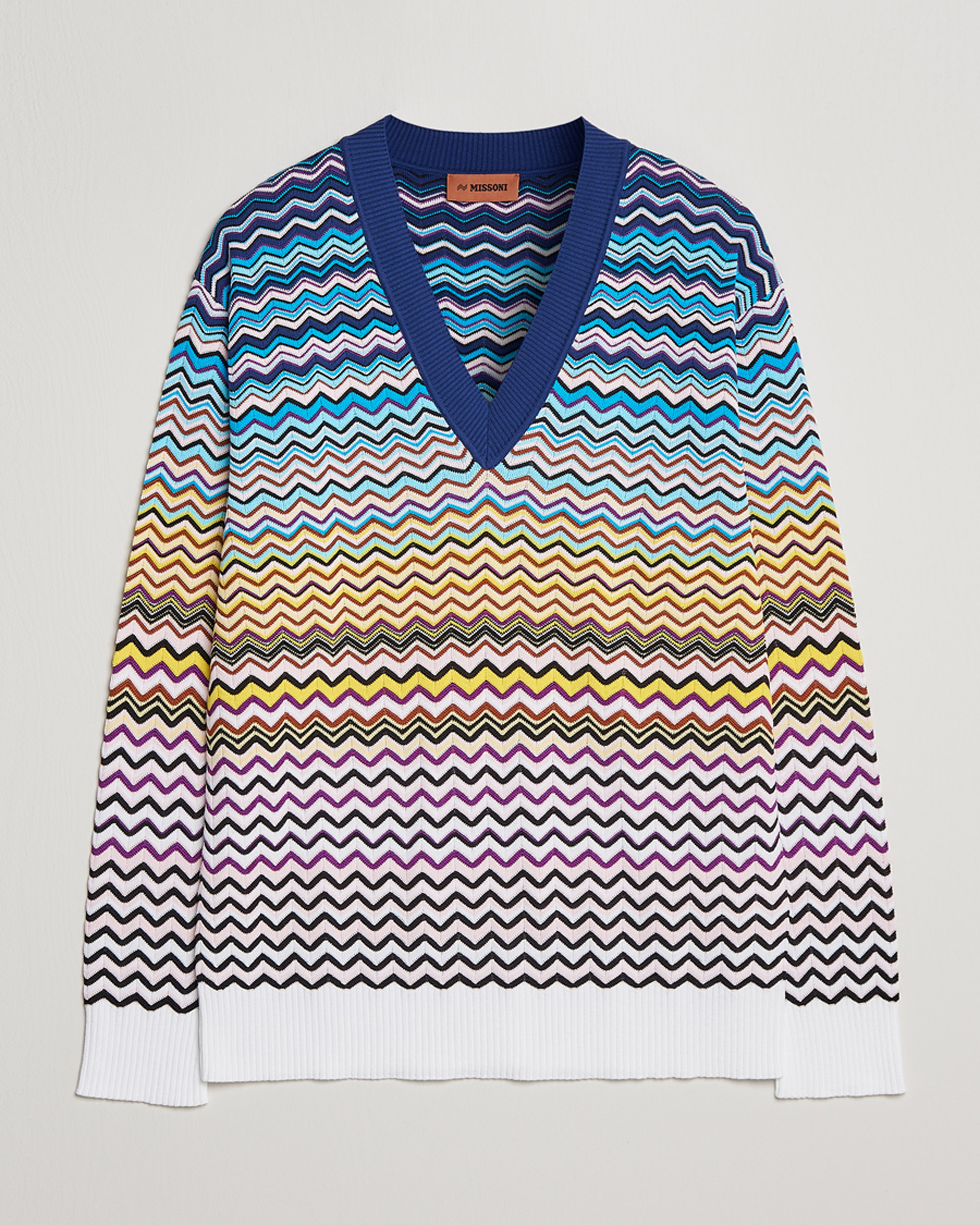 Hombres | Jerséis y prendas de punto | Missoni | V-Neck Chevron Sweater Blue/Yellow